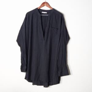 O’Neill Women’s Gauzy Shirt Blouse Minimalist Coastal Crinkle Cotton Boho Sz XL